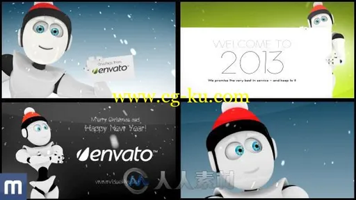 卡通人物展示动态高端贺卡幻灯片AE模板 Videohive High End Greeting Card 3668577的图片1