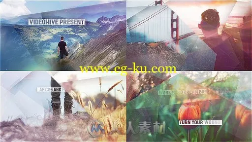 简单漂亮的抽象形状叠层照片展示幻灯片相册动画AE模板Videohive Abstract Shapes的图片1