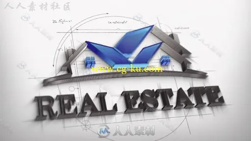 创意素描手绘线条三维立体标志展示LOGO演绎AE模板Videohive Architect Sketch Log的图片2