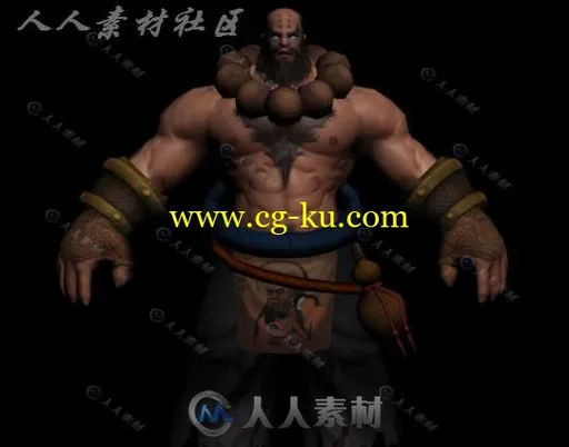 魔幻鲁智深和尚角色3D模型的图片2