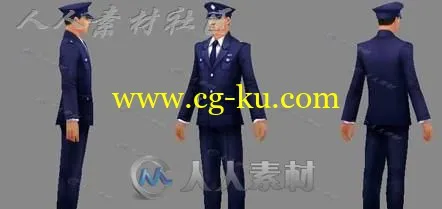 现实帅气男警察角色3D模型的图片1