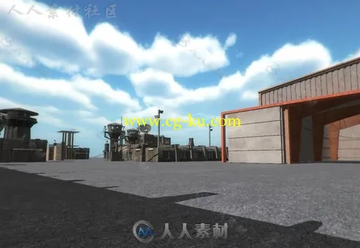 陈旧的低聚军事基地环境3D模型Unity游戏素材资源的图片2