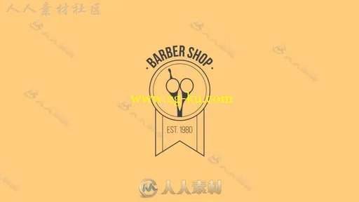 现代时尚理发店徽章动画展示幻灯片AE模板 Videohive Barbershop Badges 15166956的图片3