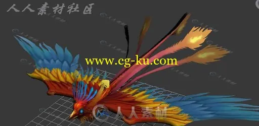 魔幻美丽凤鸟3D模型的图片1