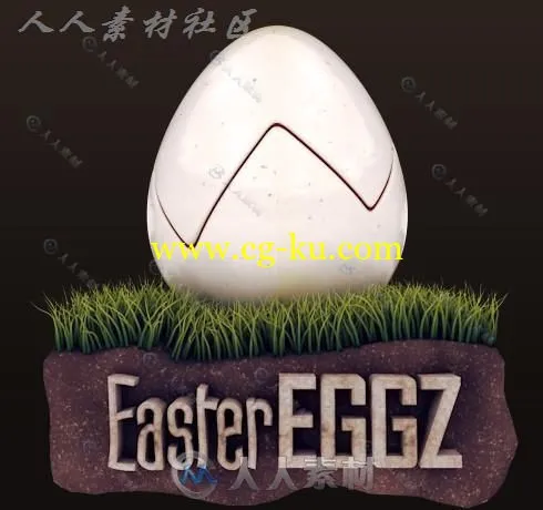 西方复活节彩蛋C4D模型预设 Easter Eggz v.1.0的图片1