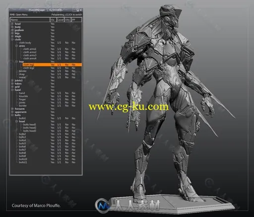 ZScene Manager模型雕刻管理Zbrush插件V1.6版 ZSceneManager 1.6 For Zbrush Win的图片1