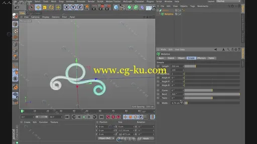 Cinema 4D MoSpline制作二维风力漩涡动画 - GSG灰猩猩C4D视频教程的图片2