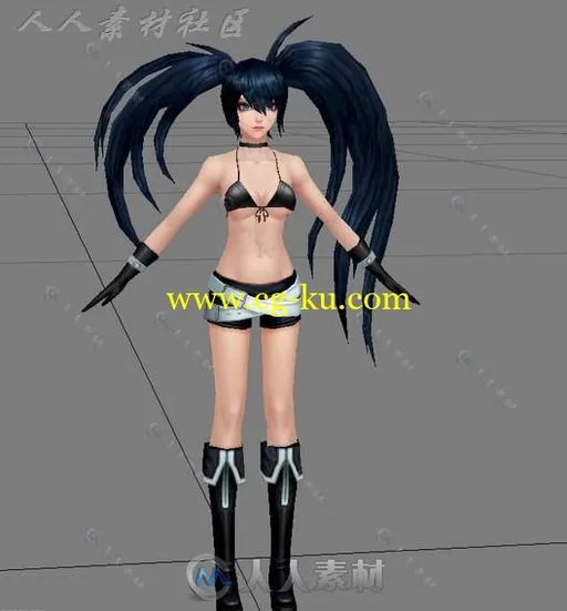 穿三点式的性感小魔女角色3D模型的图片1