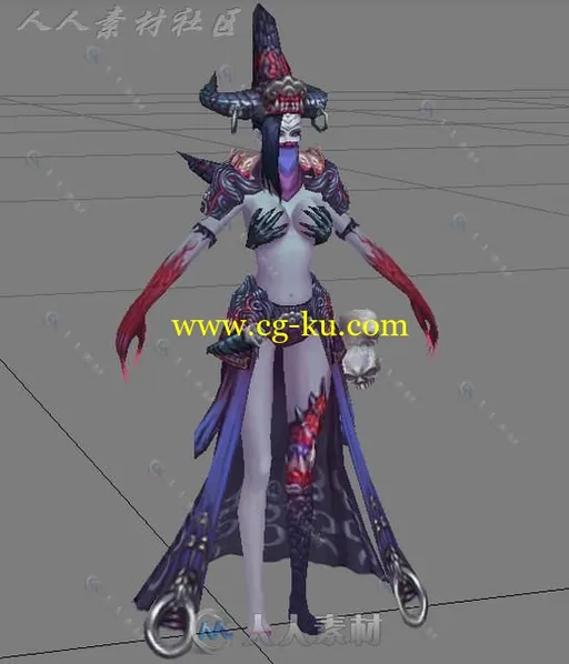 性感魔族少女角色3D模型的图片1