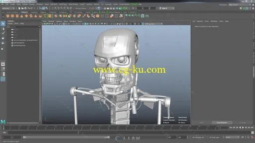 Maya终结者金属骷髅实例制作视频教程 CMIVFX TEXTURING AND LOOK DEV FOR GRAPHIC的图片9