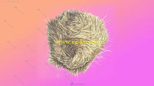 干草捆绑毛发模块Learn how to grow and control hair in C4D-GSG灰猩猩C4D视频教程的图片1