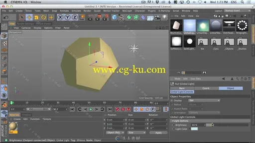 干草捆绑毛发模块Learn how to grow and control hair in C4D-GSG灰猩猩C4D视频教程的图片2