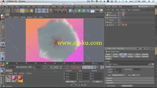 干草捆绑毛发模块Learn how to grow and control hair in C4D-GSG灰猩猩C4D视频教程的图片3