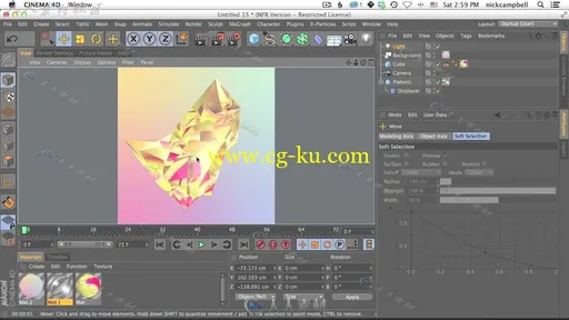 C4D低多边形反射折射材质GSG灰猩猩视频教程 Low Poly Refraction In Cinema 4D Tut的图片1