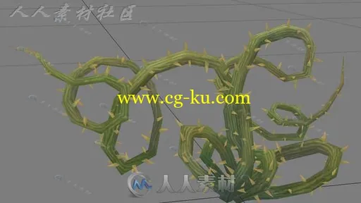 沙漠植物荆棘，藤蔓3D模型的图片1