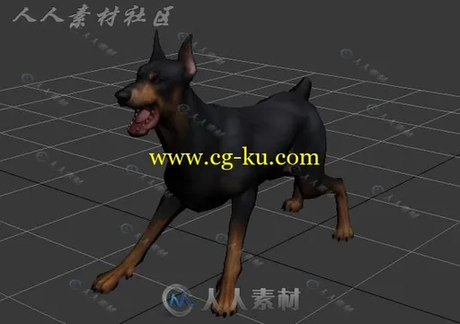 现实凶猛的狗3D模型带动画的图片1