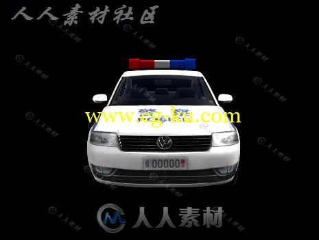 现实帅气帕萨特警车3D模型的图片1