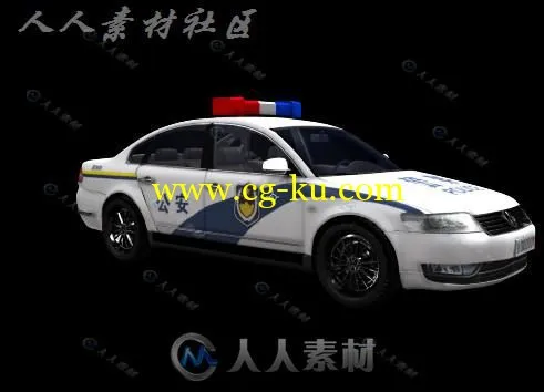 现实帅气帕萨特警车3D模型的图片2