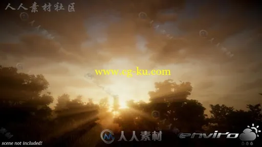 完整的动态3A级天空和天气特效脚本Unity游戏素材资源的图片1