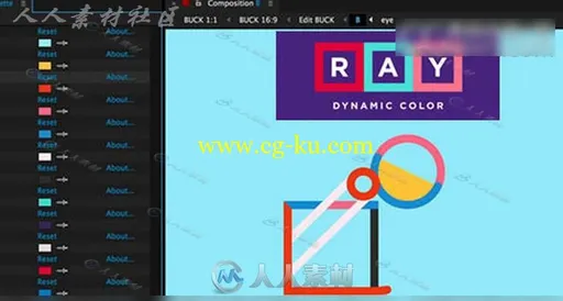 AE运动图形智能配色动态彩色工具 Ray Dynamic Color v1.0带使用教程的图片1