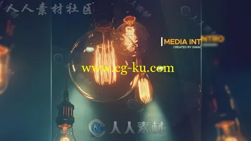 简约美丽玻璃反射遮罩图片展示幻灯片相册动画AE模板Videohive Clean Media Intro的图片1