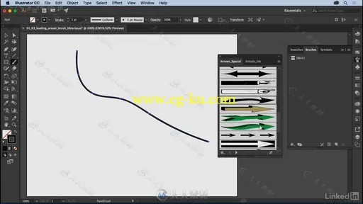 Illustrator自定义创意笔刷使用技术视频教程 Illustrator Creating Custom Brushes的图片4