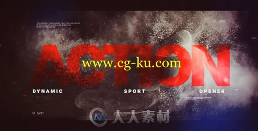 动感震撼噪点极限体育运动片头视频包装AE模板Videohive Dynamic Sport Opener 201的图片1