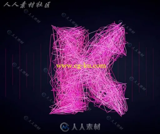 时尚炫酷编织线文字变换动画C4D工程文件的图片1