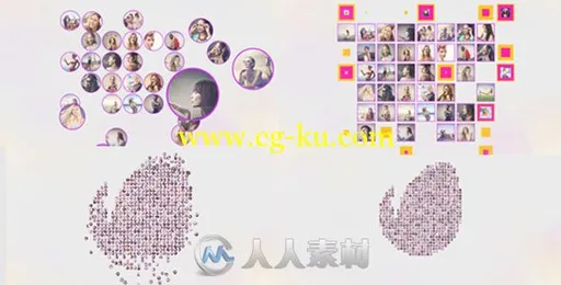 社交媒体头像图片汇聚变换标志展示LOGO演绎AE模板 Videohive Multi-Image Logo Re的图片1