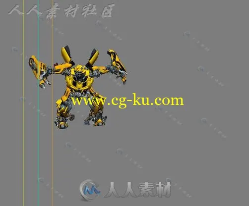 帅气变形金刚大黄蜂3D模型加变形动画的图片2