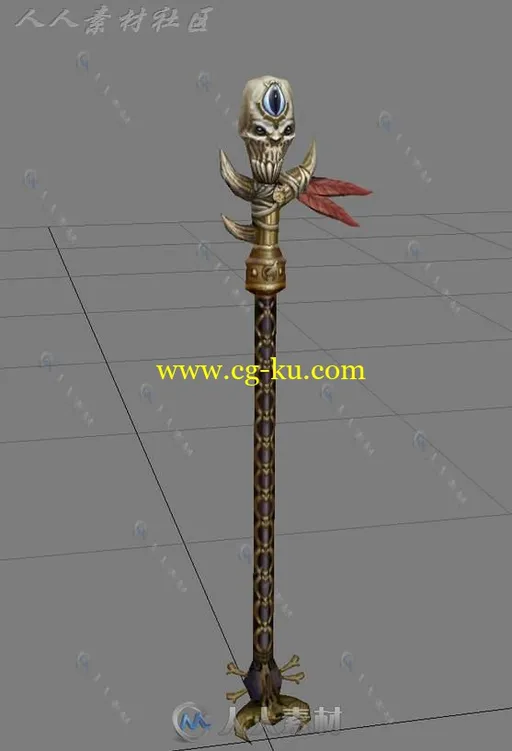 魔幻骷髅法杖3D模型的图片1