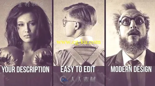 轻松愉快多画面动感照片展示幻灯片相册动画AE模板 Videohive Intro Photo Open的图片3