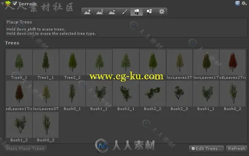 灌木丛落叶森林风景环境3D模型Unity游戏素材资源的图片2