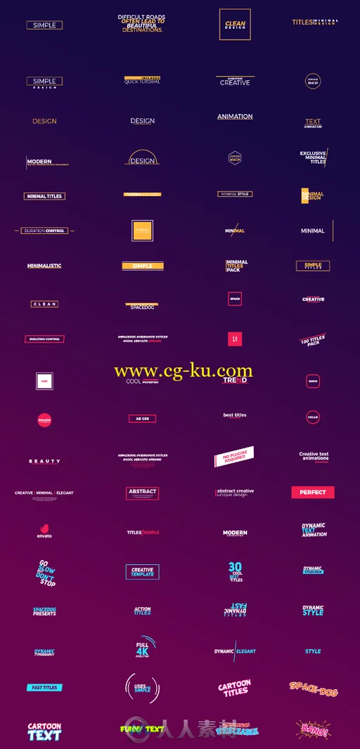 创意时尚多种类型文字标题动画展示幻灯片AE模板Videohive The Titles Pack 20211743的图片2