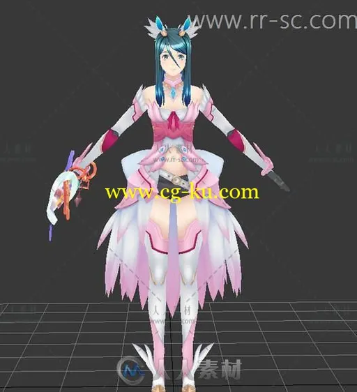 二次元风格《幻影异闻录FE》女主角换装3D模型的图片3