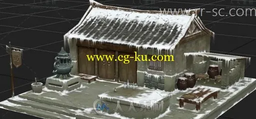 雪地药店3D模型的图片1