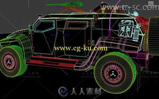 现实炫酷机甲越野车3D模型的图片3