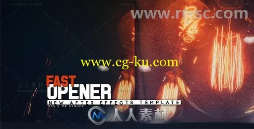 快速动感图文展示幻灯片相册动画AE模板 Videohive Fast Opener 20162509的图片3