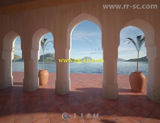 360度摩洛哥风格的庭院场景环境3D模型合辑的图片3