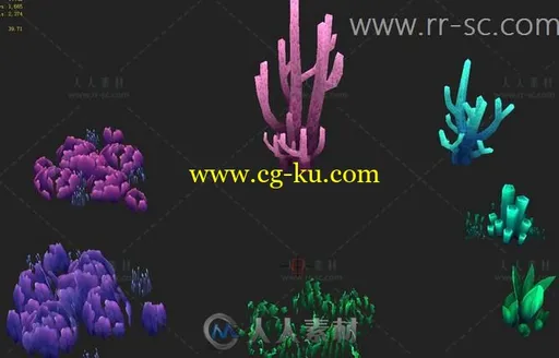 超漂亮的海洋植物3D模型的图片1