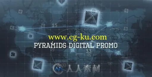 科技感数字金字塔图片展示宣传片视频包装AE模板Videohive Digital Pyramid Promo的图片1