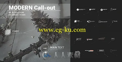 现代风格信息线条呼出文字标题展示幻灯片AE模板Videohive Modern Call-outs 19600的图片1