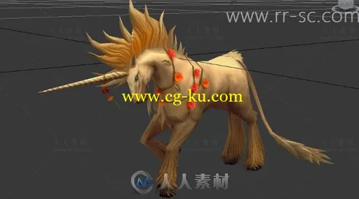 魔幻版可爱的独角兽3D模型的图片1