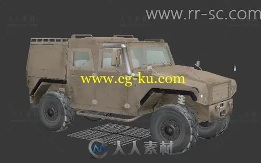 军用卡车3D模型的图片1