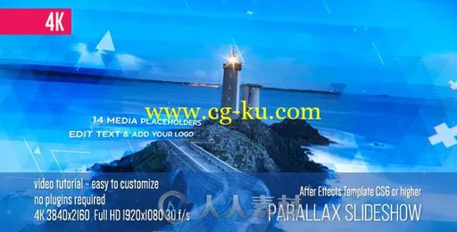 时尚明亮优雅三角图形视差幻灯片相册动画AE模板Videohive Parallax Slideshow 195的图片1