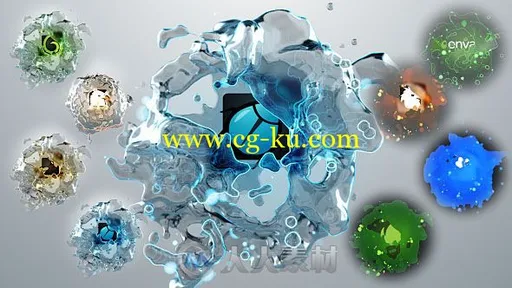 水花飞溅液体气泡流动特效企业标志展示Logo演绎AE模板Videohive Liquids Quick Lo的图片1