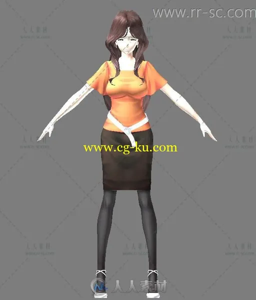 性感日式美女3D模型的图片1