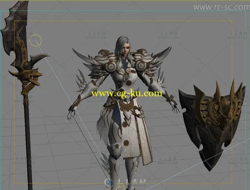 次时代魔幻女战士角色3D模型的图片1