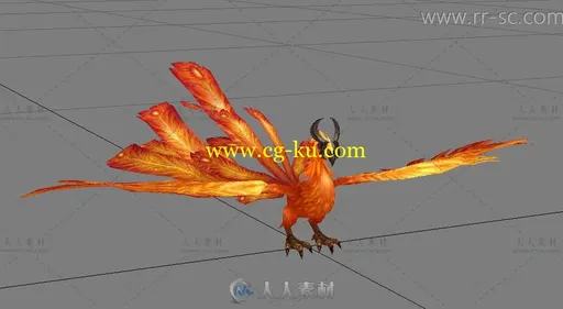 超美的一个火凤凰3D模型的图片1