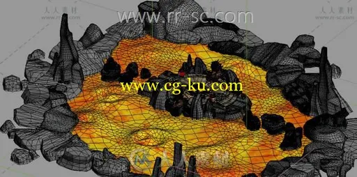 岩浆祭祀台子游戏场景3D模型的图片2